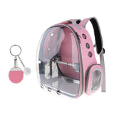 Maxbell Travel Bird Parrot Cage Carrier with Stand Perch Cup w/Key Ring Pendant Pink