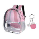 Maxbell Travel Bird Parrot Cage Carrier with Stand Perch Cup w/Key Ring Pendant Pink