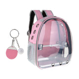 Maxbell Travel Bird Parrot Cage Carrier with Stand Perch Cup w/Key Ring Pendant Pink