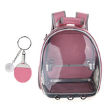 Maxbell Travel Bird Parrot Cage Carrier with Stand Perch Cup w/Key Ring Pendant Pink