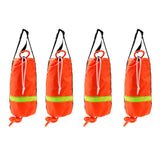 Maxbell 4Piece Orange 0.8cm Kayak Water Floating Life Line Rescue Throw Rope Bag 16m