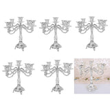Maxbell 5xVintage Candle Holder Candlestick CandelabraTop Stand Silver - 5 Head