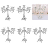 Maxbell 5xVintage Candle Holder Candlestick CandelabraTop Stand Silver - 5 Head
