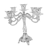 Maxbell 5xVintage Candle Holder Candlestick CandelabraTop Stand Silver - 5 Head