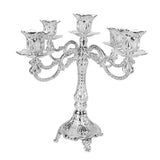Maxbell 5xVintage Candle Holder Candlestick CandelabraTop Stand Silver - 5 Head