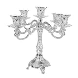 Maxbell 5xVintage Candle Holder Candlestick CandelabraTop Stand Silver - 5 Head