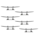 Maxbell 6 Pieces 8" 316 Stainless Steel Marine Boat Flat Top Low Cleat Rope Tie