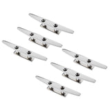 Maxbell 6 Pieces 8" 316 Stainless Steel Marine Boat Flat Top Low Cleat Rope Tie