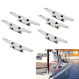 Maxbell 6 Pieces 8" 316 Stainless Steel Marine Boat Flat Top Low Cleat Rope Tie