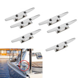 Maxbell 6 Pieces 8" 316 Stainless Steel Marine Boat Flat Top Low Cleat Rope Tie
