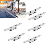 Maxbell 6 Pieces 8" 316 Stainless Steel Marine Boat Flat Top Low Cleat Rope Tie