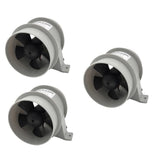 3 Pieces Marine 12V Quiet Blower Water Resistant High Air Flow - 4 inch