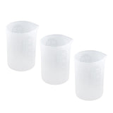 Maxbell 3 Piece 250ml Measuring Cup Silicone Mold DIY Jewelry Scale Resin Glue Tools