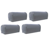 Maxbell 2 Pairs Non-slip PU Leather Stretch Furniture Sofa Armrest Covers Gray