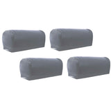 Maxbell 2 Pairs Non-slip PU Leather Stretch Furniture Sofa Armrest Covers Gray