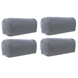 Maxbell 2 Pairs Non-slip PU Leather Stretch Furniture Sofa Armrest Covers Gray