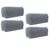 Maxbell 2 Pairs Non-slip PU Leather Stretch Furniture Sofa Armrest Covers Gray
