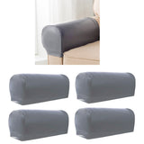 Maxbell 2 Pairs Non-slip PU Leather Stretch Furniture Sofa Armrest Covers Gray