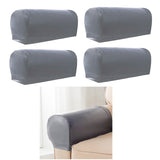 Maxbell 2 Pairs Non-slip PU Leather Stretch Furniture Sofa Armrest Covers Gray