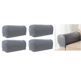 Maxbell 2 Pairs Non-slip PU Leather Stretch Furniture Sofa Armrest Covers Gray
