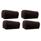 Maxbell 2 Pairs Non-slip PU Leather Stretch Furniture Sofa Armrest Covers Coffee