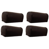 Maxbell 2 Pairs Non-slip PU Leather Stretch Furniture Sofa Armrest Covers Coffee