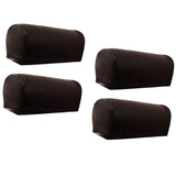 Maxbell 2 Pairs Non-slip PU Leather Stretch Furniture Sofa Armrest Covers Coffee
