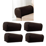 Maxbell 2 Pairs Non-slip PU Leather Stretch Furniture Sofa Armrest Covers Coffee