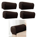 Maxbell 2 Pairs Non-slip PU Leather Stretch Furniture Sofa Armrest Covers Coffee
