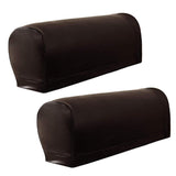 Maxbell 2 Pairs Non-slip PU Leather Stretch Furniture Sofa Armrest Covers Coffee