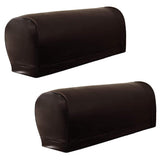 Maxbell 2 Pairs Non-slip PU Leather Stretch Furniture Sofa Armrest Covers Coffee