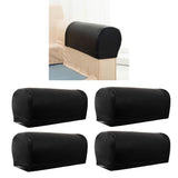 Maxbell 2 Pairs Non-slip PU Leather Stretch Furniture Sofa Armrest Covers Black