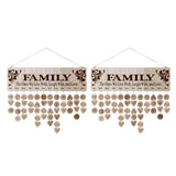 Maxbell 2xFamily Birthday Board DIY Hanging Wooden Birthday Reminder Calendar