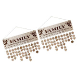 Maxbell 2xFamily Birthday Board DIY Hanging Wooden Birthday Reminder Calendar