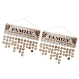 Maxbell 2xFamily Birthday Board DIY Hanging Wooden Birthday Reminder Calendar
