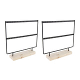 Maxbell 2 Pieces 44 Holes Earrings Organizer Holder Necklaces Jewelry Display Stand