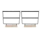 Maxbell 2 Pieces 44 Holes Earrings Organizer Holder Necklaces Jewelry Display Stand