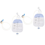 Maxbell 2pcs 1500ml Disposable Clear Urine Urinary Catheter Drainage Bag Anti Reflux