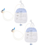 Maxbell 2pcs 1500ml Disposable Clear Urine Urinary Catheter Drainage Bag Anti Reflux