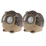 Maxbell 2pcs  Resin Animal Garden Statue Solar Powered  Garden Light Brown Owl
