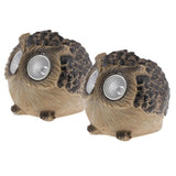 Maxbell 2pcs  Resin Animal Garden Statue Solar Powered  Garden Light Brown Owl