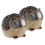 Maxbell 2pcs  Resin Animal Garden Statue Solar Powered  Garden Light Brown Owl