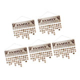 Maxbell 5pcs Family Birthday Board DIY Hanging Wooden Birthday Reminder Calendar