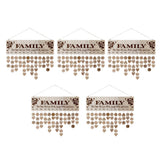 Maxbell 5pcs Family Birthday Board DIY Hanging Wooden Birthday Reminder Calendar