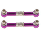 Maxbell 2x Aluminum Steering Linkage Pull Rod for HSP 94122 94123 1/10 RC Car Purple
