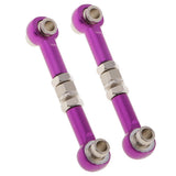 Maxbell 2x Aluminum Steering Linkage Pull Rod for HSP 94122 94123 1/10 RC Car Purple