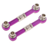 Maxbell 2x Aluminum Steering Linkage Pull Rod for HSP 94122 94123 1/10 RC Car Purple