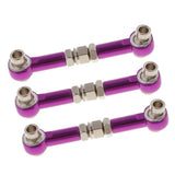 Maxbell 3x Aluminum Steering Linkage Pull Rod for HSP 94122 94123 1/10 RC Car Purple