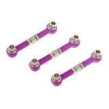 Maxbell 3x Aluminum Steering Linkage Pull Rod for HSP 94122 94123 1/10 RC Car Purple