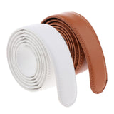 Maxbell 2 Pieces Men Leather Replacement Belt Double Stitch Classic Design Belt 35mm